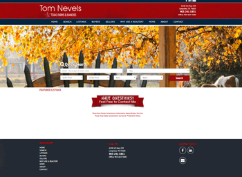 web design for Tom Nevels REALTOR