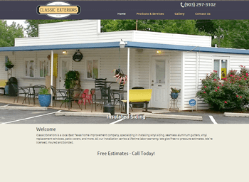 web design for Classic Exterior of Longview