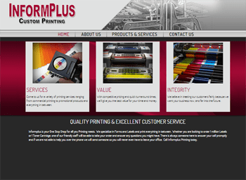 web design for InformPlus Custom Printing