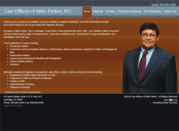 web design for Mike Parker, Attorney at Law