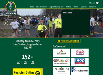 web design for Half Marathon Longview