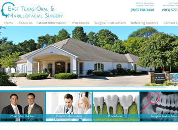 web design for East Texas Oral and Maxillofacial Surgery Associates