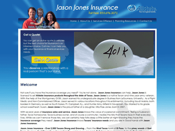 web design for Jason Jones Insurance