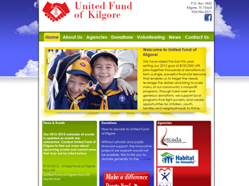 web design for United Fund of Kilgore
