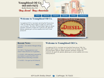 web design for Youngblood Oil