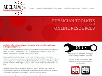 web design for Acclaim Radiology Management
