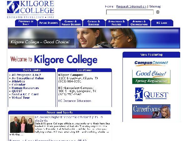 web design for Kilgore College