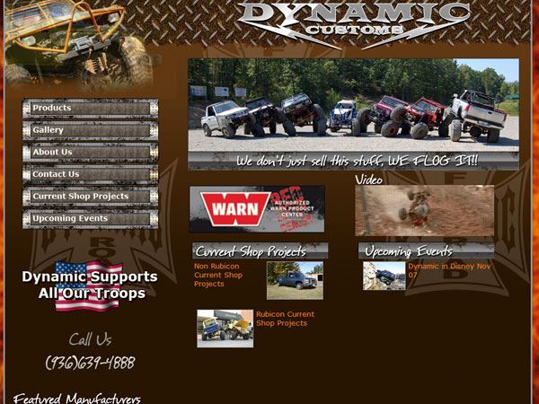 web design for Dynamic Customs & Off-Road Shop