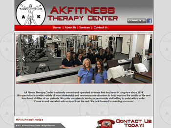 web design for AK Fitness Therapy Center