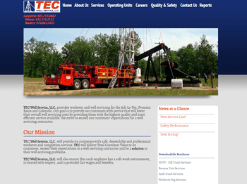 web design for TEC Well Service, LLC.
