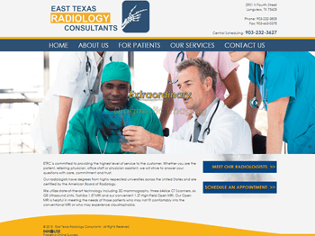 web design for East Texas Radiology Consultants