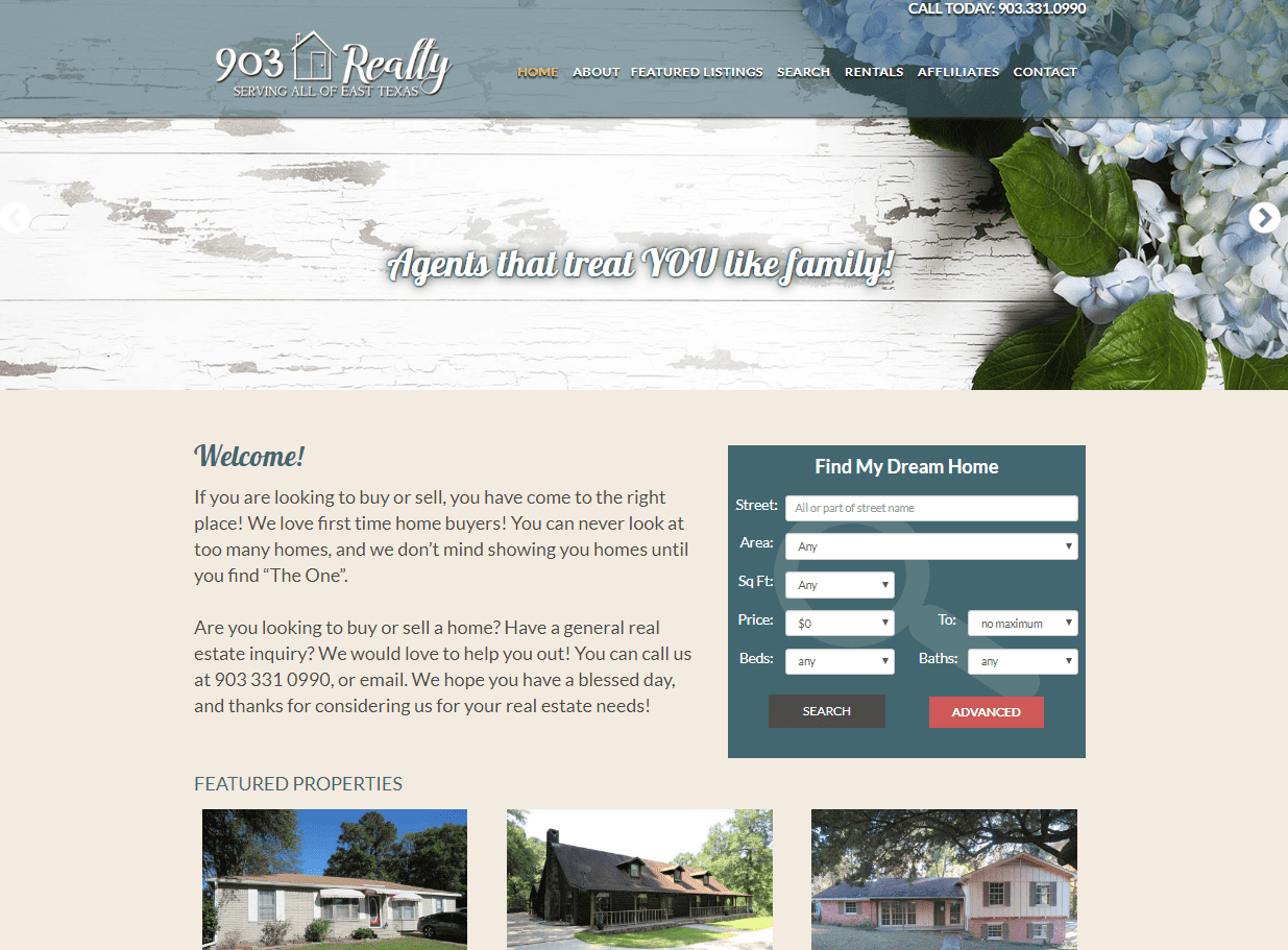 web design for 903 Realty