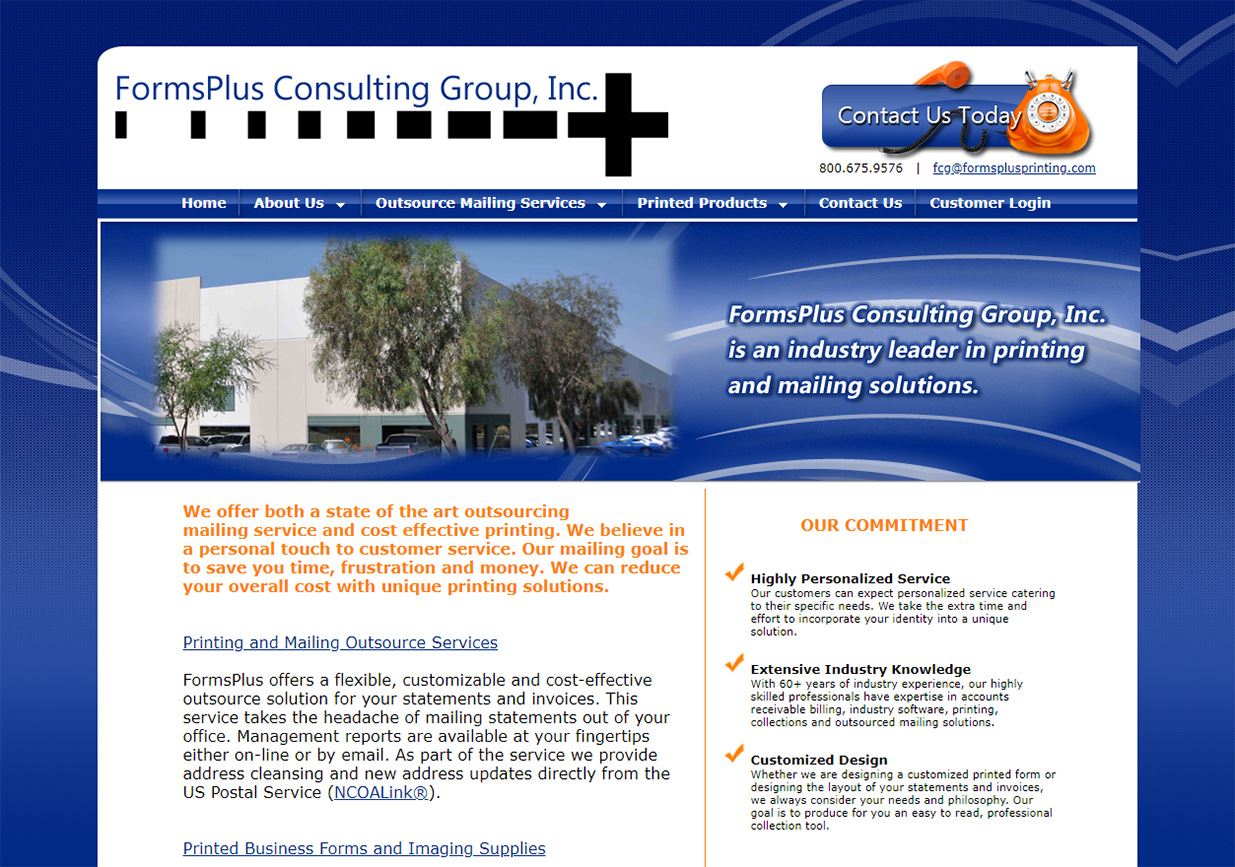 web design for FormsPlus Consulting Group, Inc.