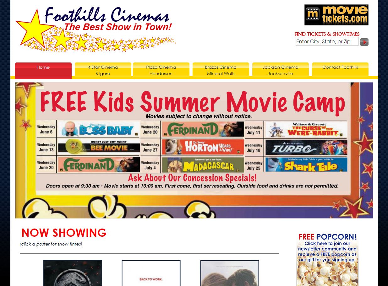 web design for Foothills Entertainment