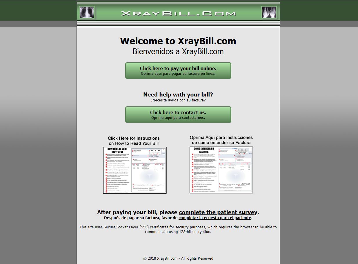 web design for XRayBill.com
