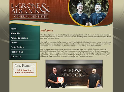 web design for LaGrone & Adcock D.D.S.