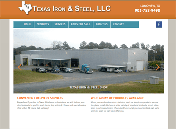 web design for Texas Iron and Steel