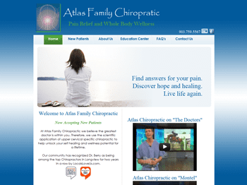 web design for Atlas Family Chiropractic