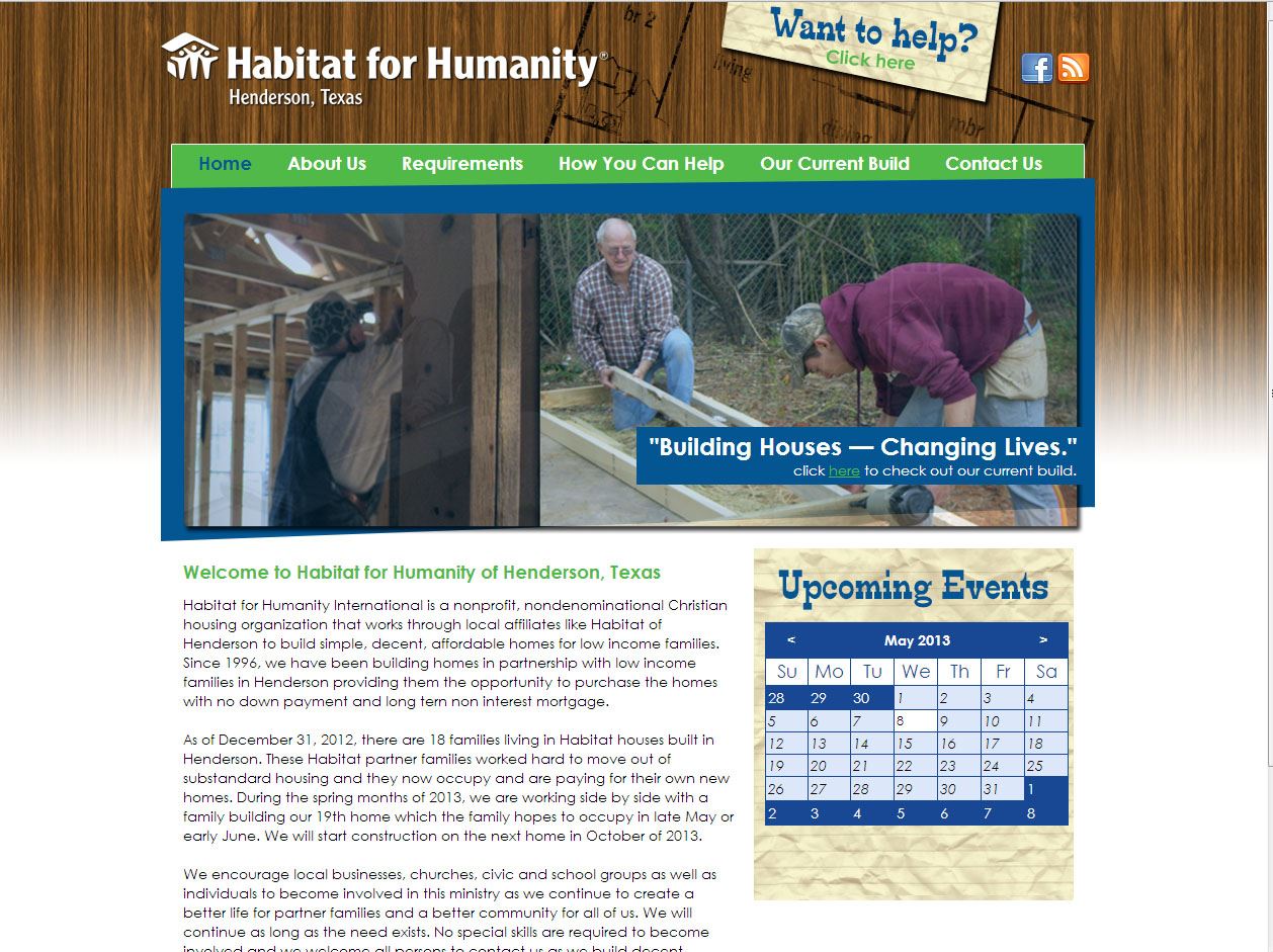 web design for Habitat for Humanity-Henderson, TX