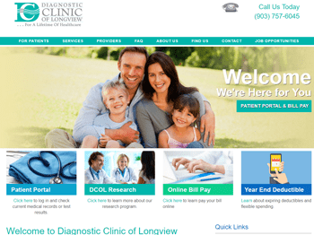 web design for Diagnostic Clinic of Longview