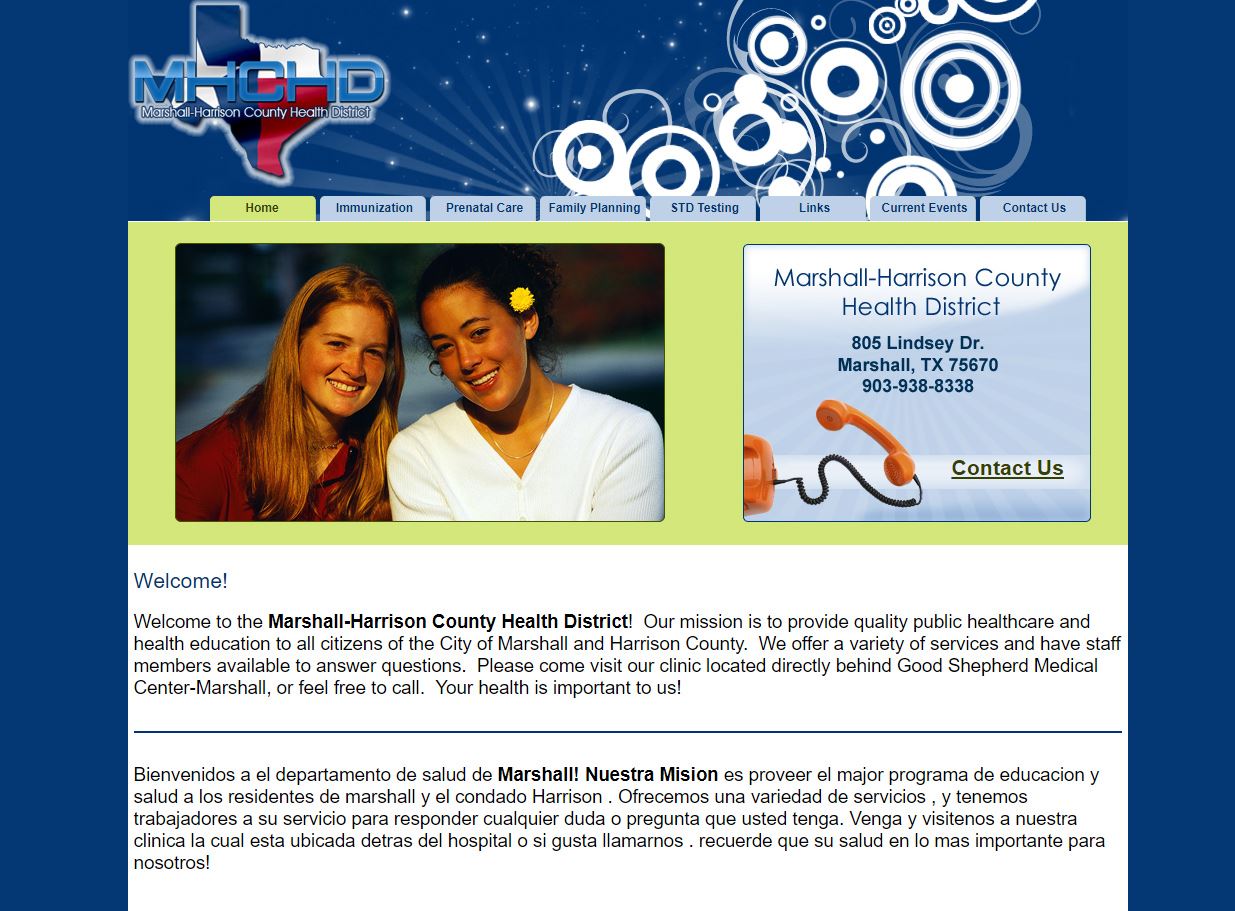 web design for Marshall-Harrison County Health District