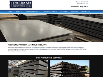 web design for Friedman Industries, Incorporated