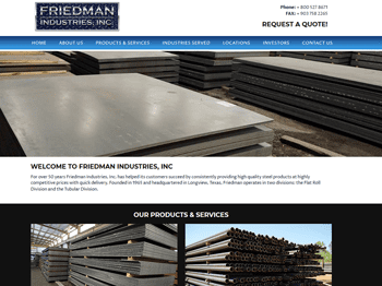 web design for Friedman Industries, Incorporated 