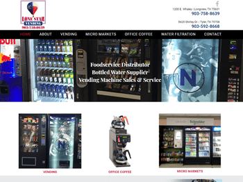 web design for Lone Star Vending 