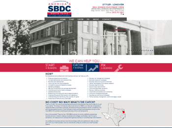 web design for UT Tyler-Longview SBDC 