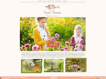 web design for East Texas Flower Farm