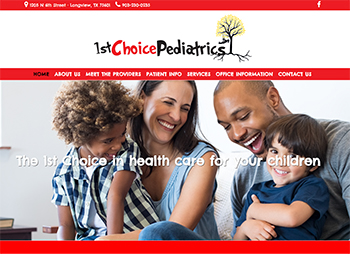web design for 1st Choice Pediatrics