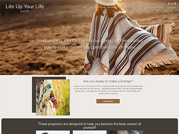 web design for Lite Up Your Life Coaching